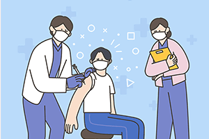 중금속 중독 노출 검사 받는 그림